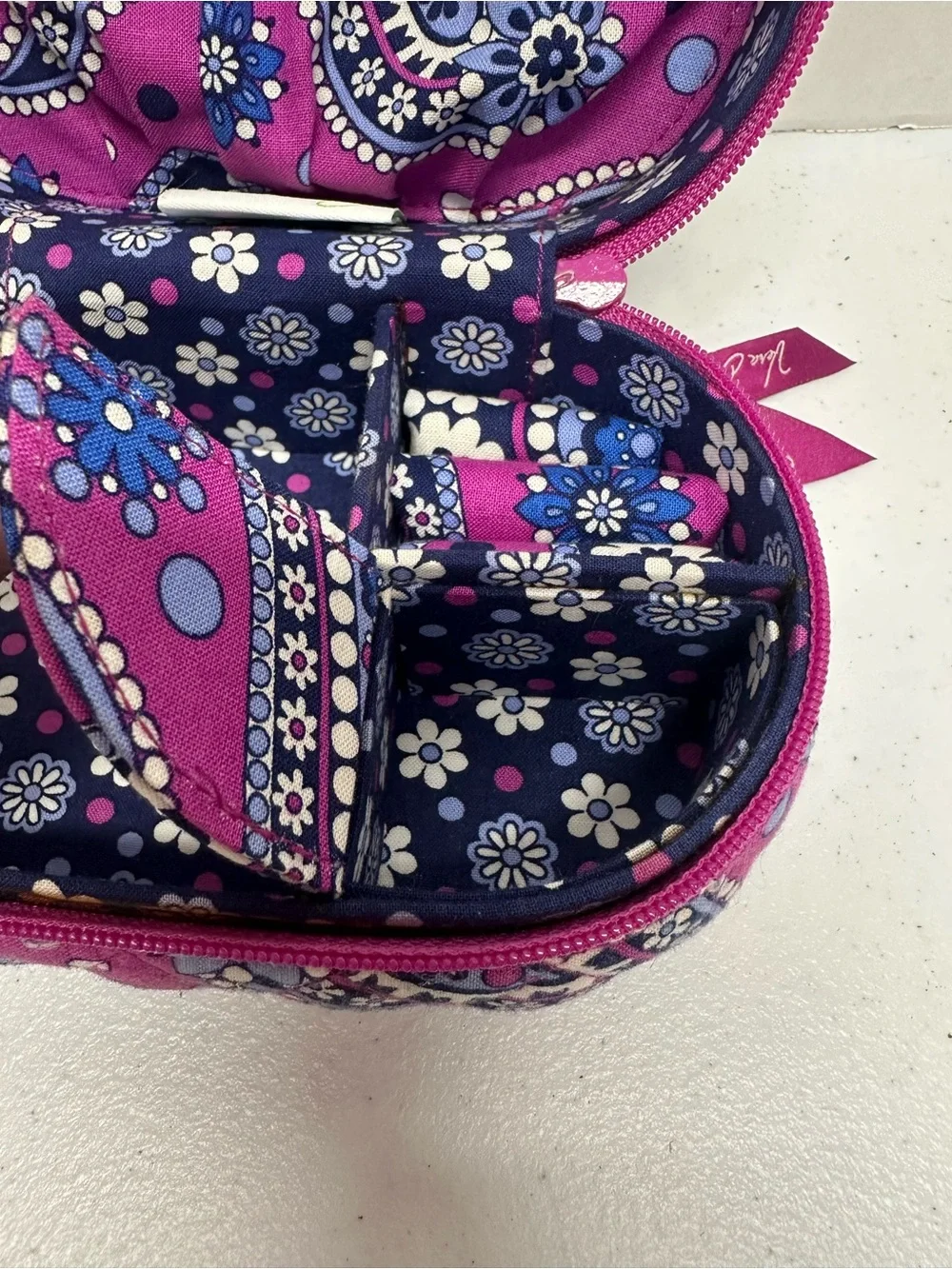 Vera Bradley Pink Paisley Travel Jewelry Organizer Case